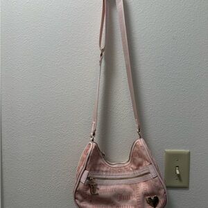 Juicy Couture Light Pink Logo Shoulder Bag with Gold Accents